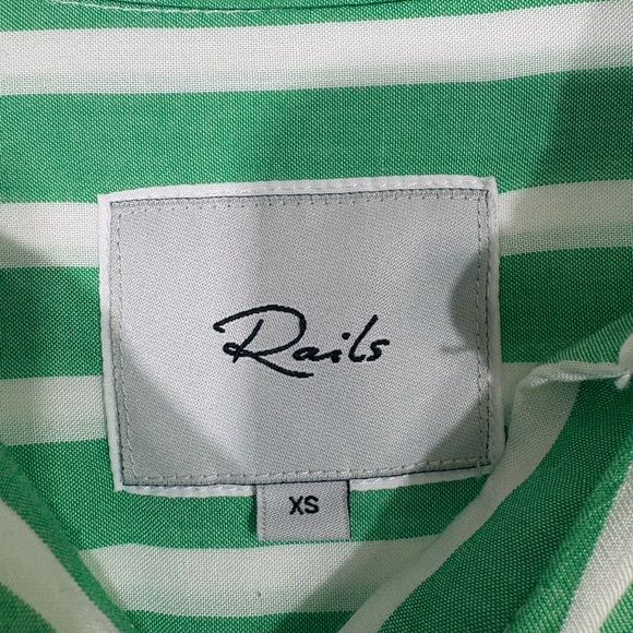 RAILS Elle Stripe Shirt - Green & White - Size XS - Picture 6 of 13